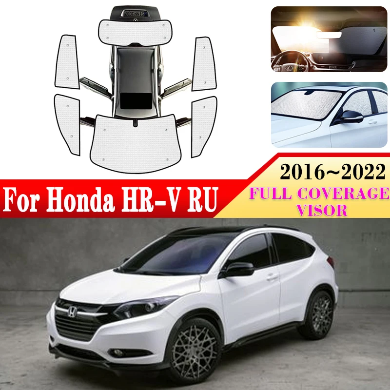 

Для Honda HR-V RU 2016 ~ 2022 2021 автомобильный козырек полное покрытие для лобового стекла боковое окно Защита от УФ-лучей солнцезащитные чехлы автомобильные аксессуары 2018