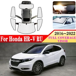 For Honda HR-V RU 2016~2022 2021 Auto Visor Full Cover Windshield Side Window Anti-UV Sun Protector Covers Car Accessories 2018