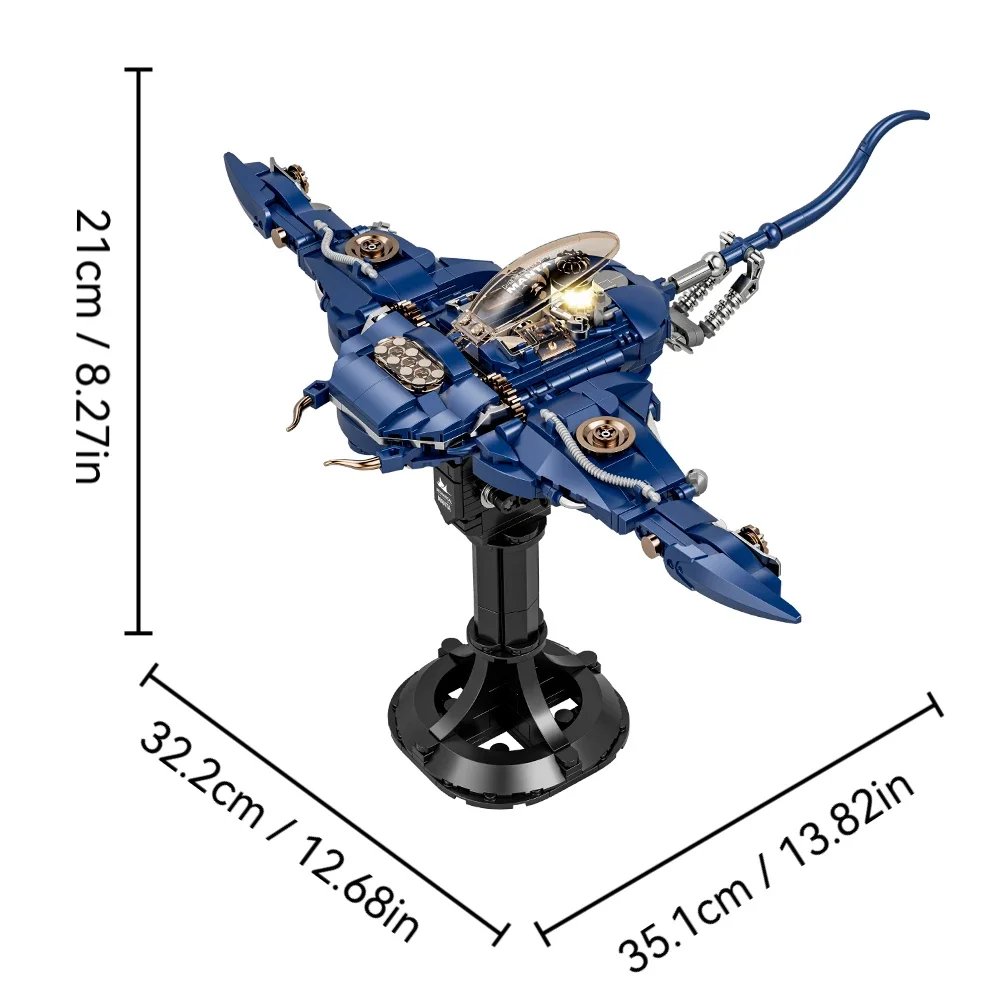 2025 novo mecânico manta raios blocos de construção conjunto moc oceano série kit tijolos técnicos haste crianças brinquedos presente para crianças adultos