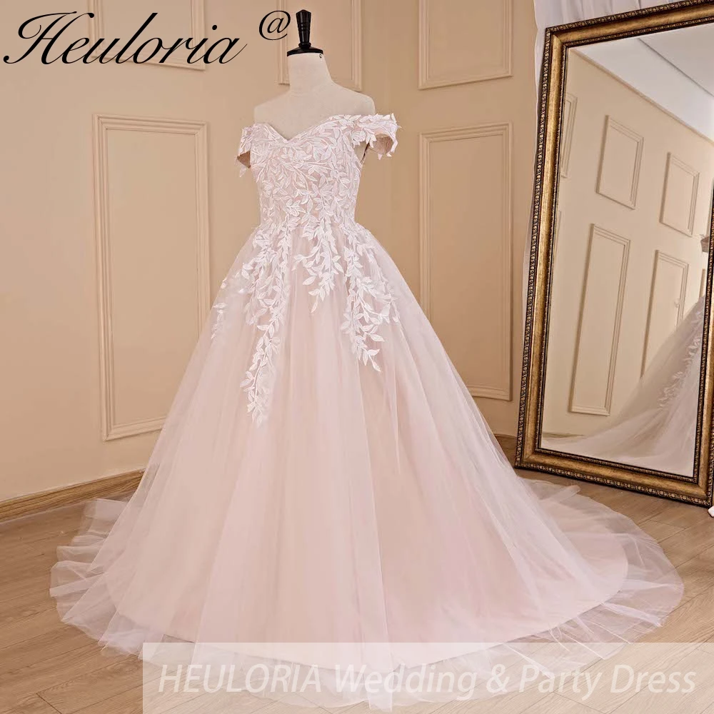 Elegante abito da sposa Boho con applique in pizzo abito da sposa con spalle scoperte plus size A line abito da sposa da sposa