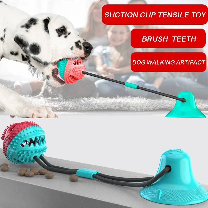 

Large Dog Ball Toys Suction Cup Ropes Interactive Leaking Slow Feeder Chew Toy Toothing Clean Big Pet Supplies Pets accessories