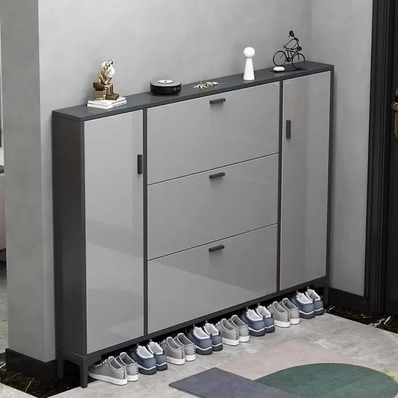 Drawer Black Shoe Racks Cabinet Indoor Assembled Ultra Thin Storage Shoe Cabinet Designer Wooden Zapateros Furniture Living Room