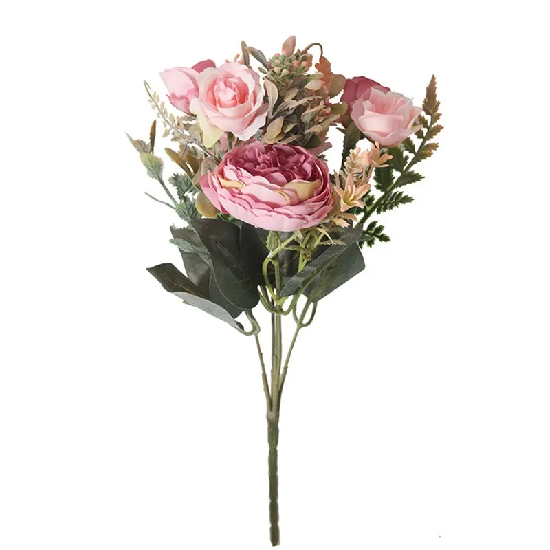 1/3 stücke Seide Rose Künstliche Blumen Hochzeit Hause Zimmer Festival Dekoration Gefälschte Blumenstrauß Handwerk Scrapbooking Kranz Liefert – Detail 6