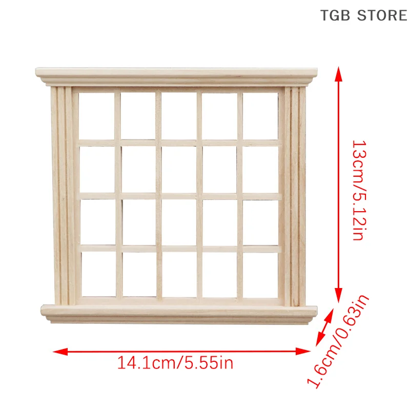 Vierkant raamkozijn 20-ruit ramen Model poppenhuis 1:12 poppenhuis mini-meubelaccessoires