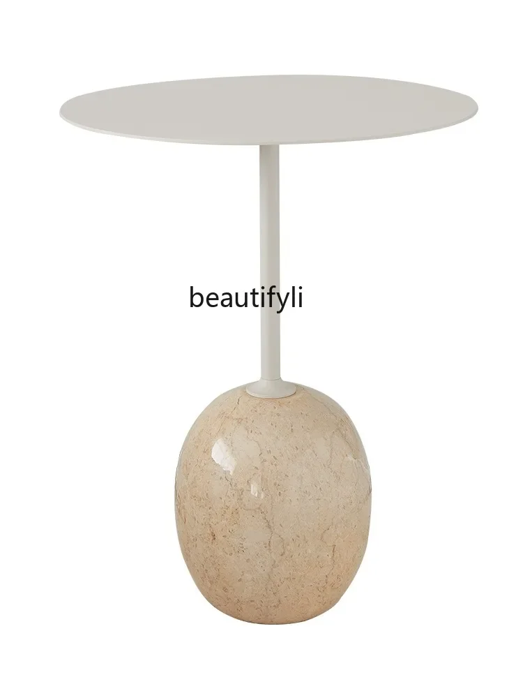 

Designer Model Italian Minimalist Living Room Sofa Side Table Corner Table Marble Light Luxury Home Bedside Table