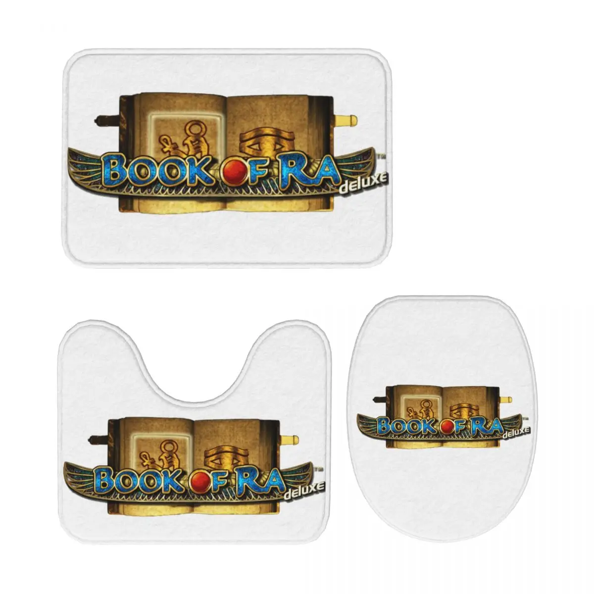 

Book Of Ra, 3-х предметный коврик для ванной, набор для ванной комнаты, крышка для унитаза, домашний декор, нескользящий ковер, напольный коврик