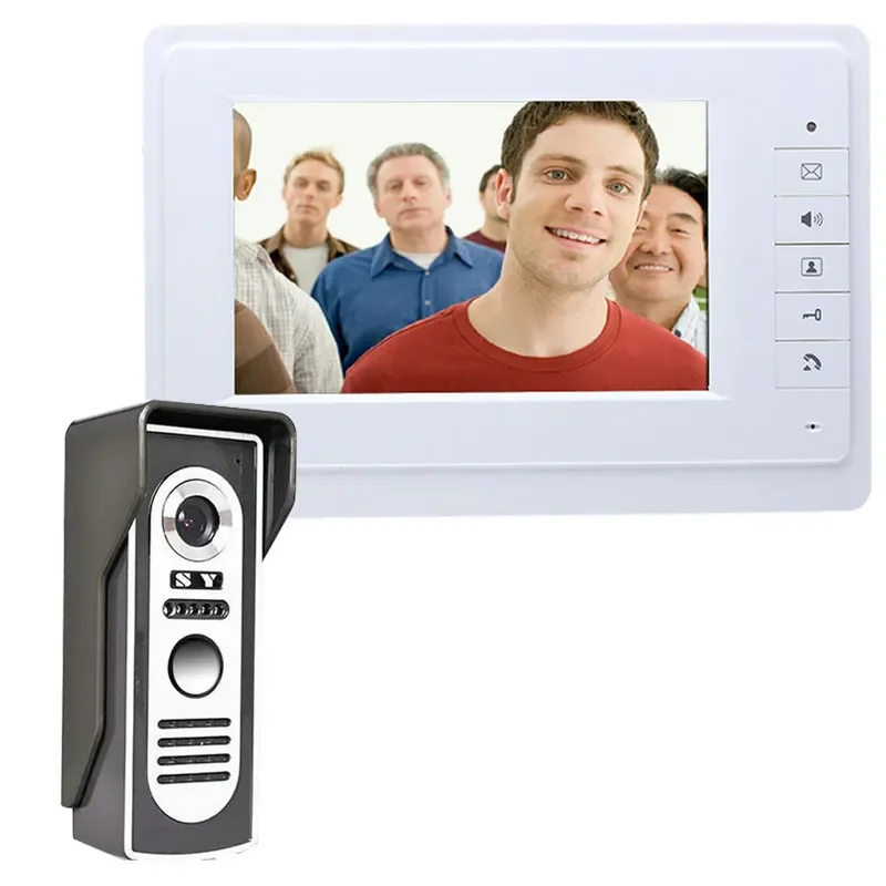 Factory wholesale 7inch screen wired video door phone doorbell with indoor and outdoor station night vision for home security