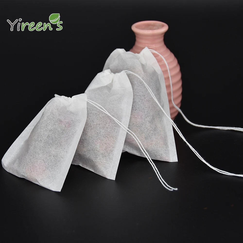 Yireen's 1000Pcs 90 X 130mm Disposable Wood Paper Tea Bags WIth Strings Thread Biodegradable Mug Infusers Coffee Filters