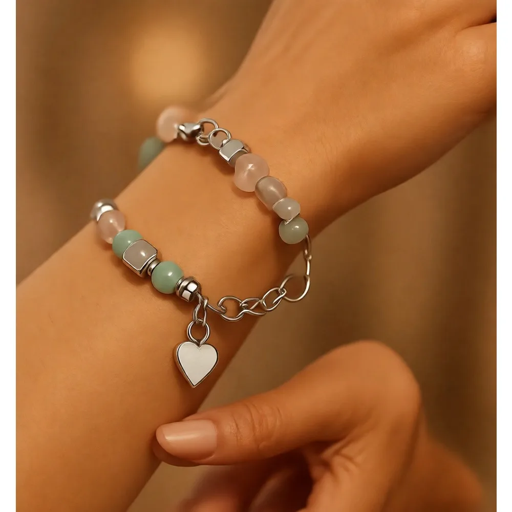 

Тройная защита от тревоги: подарок для женщин, браслет из натуральных кристаллов, украшение с оберегом от сглаза