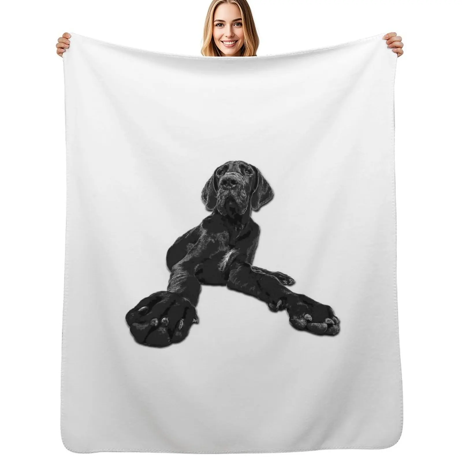 

Great Dane Puppy Dog Throw Blanket Long Lasting Soft Plush Blanket for Daily Use