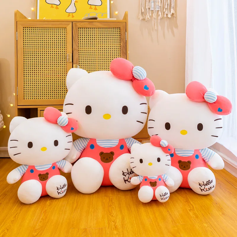 30/45/60cm Sanrio Hello Kitty Cat Big Size Plush Toys Cartoon KT Cat Plushie Dolls Soft Stuffed Anime Pillow Kids Birthday Gifts