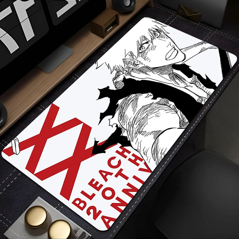 Mousepad de Borracha Gamer Projetado Especialmente para Jogos, Design B-bleach, Tapete para Teclado de Mesa, Tapete para Computador e Laptop