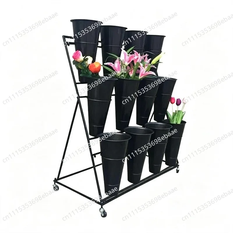 Florist Stand Ladder Multi-layer Display Shelf Round Barrel Flower Barrel Shelf Removable Flower