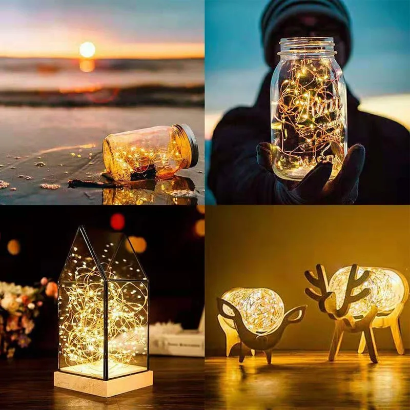 LED USB Mini Copper Wire String Fairy Light Waterproof String Lights for Christmas Wedding Decoeation