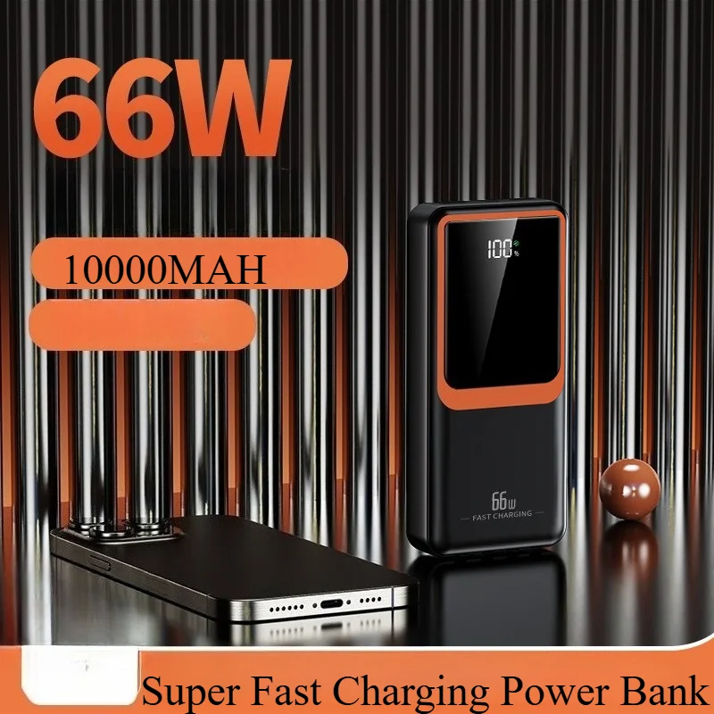 10000 мАч, 22,5 Вт, сверхбыстрая зарядка, внешний аккумулятор со встроенными кабелями — портативное зарядное устройство для IPhone, двойной выход