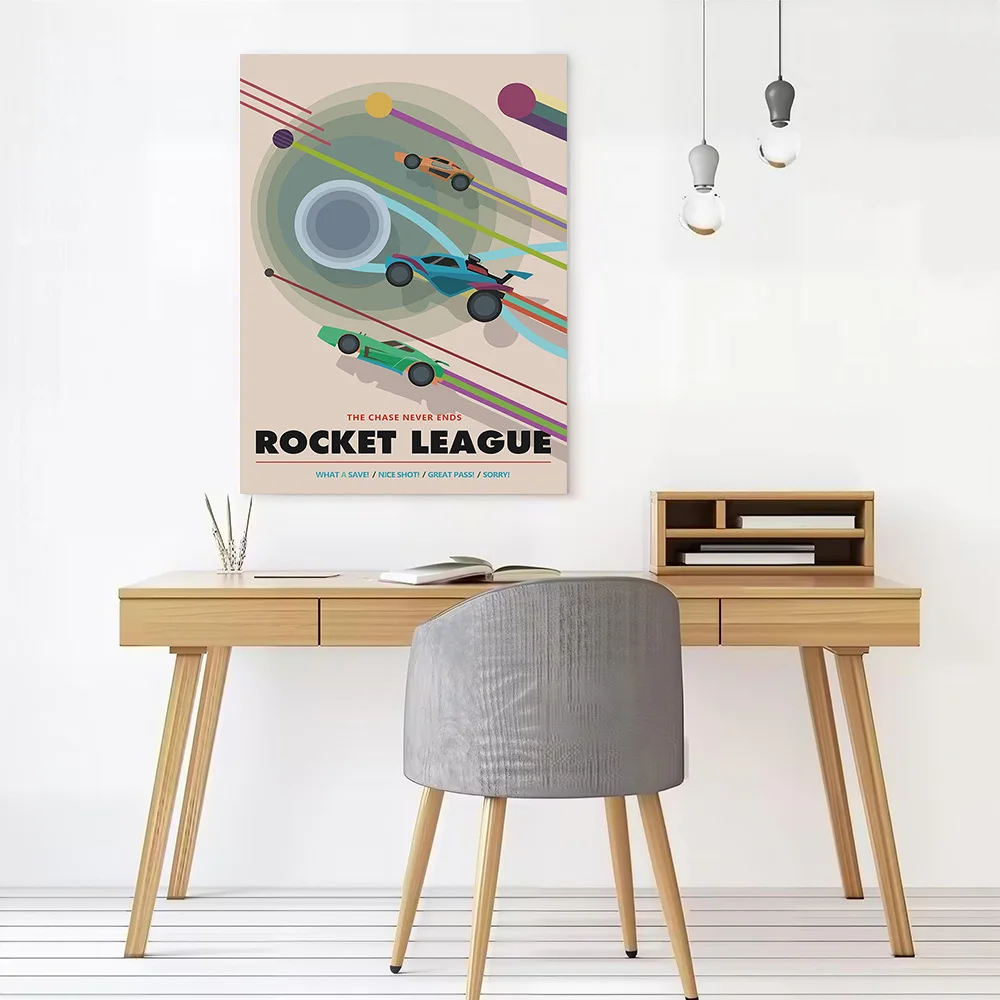 Rocket League Minimalist Poster Canvas Wall Art Personalized Print Modern Painting Perfect Gift for Living Room Decorations Arts