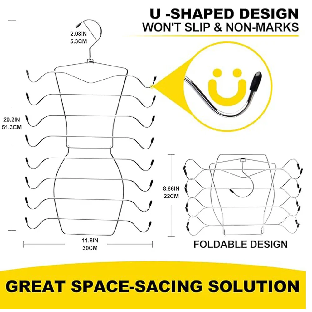 Clothes hanger1/2/3 Pack Multi-Layer Underwear Folding Hanger Sling Bra Storage Trouser Racks Do Not Leave Traces Of Multi-Funct