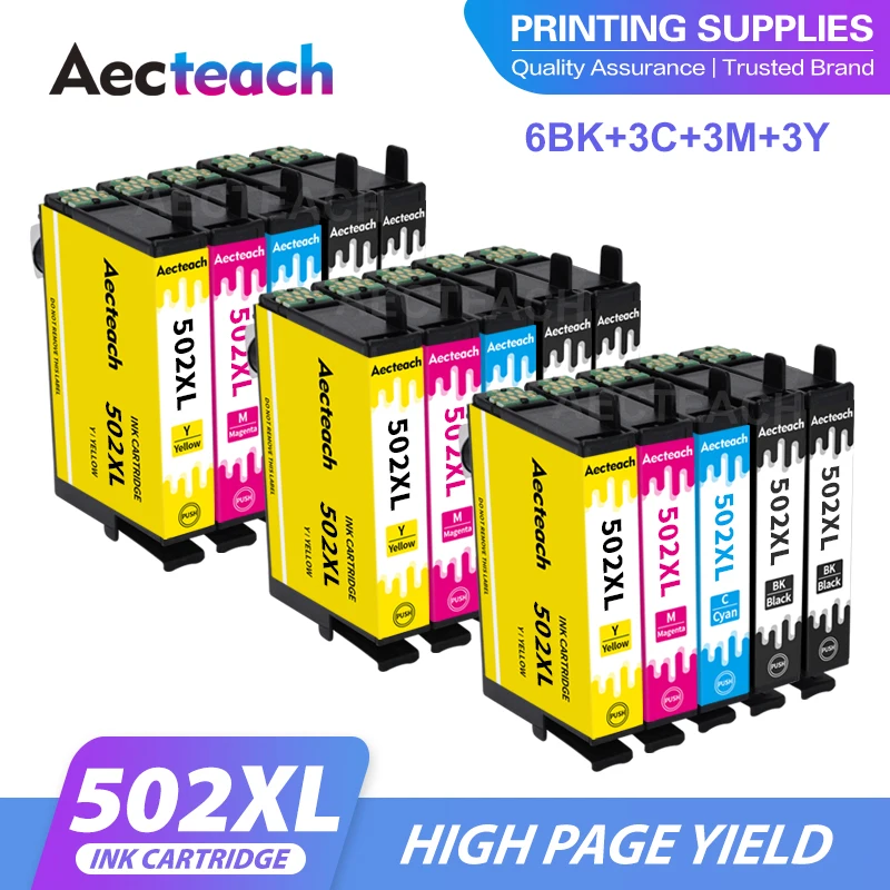 Aecteach 502xl t502xl 502 tinten patrone kompatibel für epson expression home XP-5100 5105 2860dwf 2865d drucker