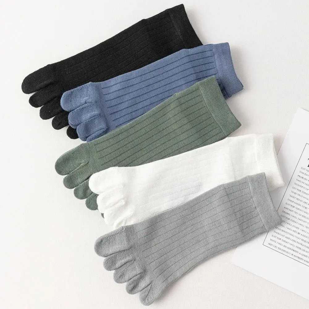 

With Separate Fingers Five Finger Socks Short Tube Thin Low Cut Ankle Sports Socks Sweat-absorbing Breathable Cotton Toe Socks