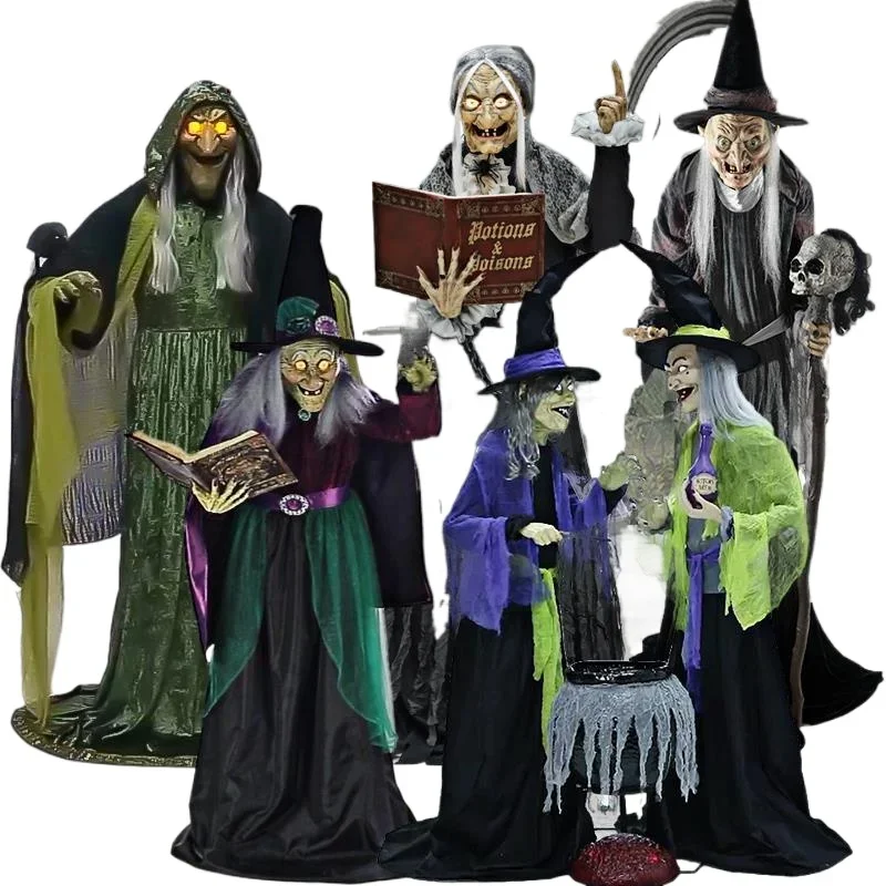 Halloween grote elektrische heks infrarood inductie heks rekwisieten themapark spookhuis decoratie ornament oude heks