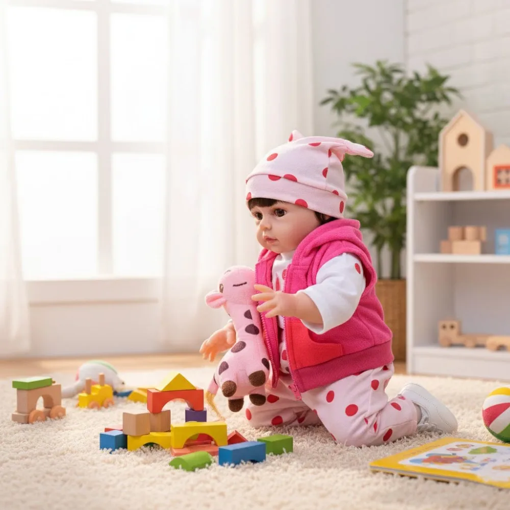 Cloveray 20-calowa Klasyczna Lalka Reborn z Pełnego Winylu, Realistyczna, Super Urocza Lalka Winylowa, Wysokiej Jakości Ręcznie Robiona Zabawka, Prezent dla Dziecka