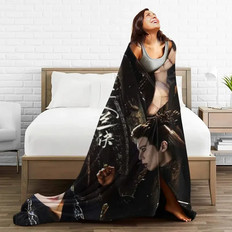 Love Between Fairy And Devil Blankets Sofa Cover Flannel Cang Lan Jue Dong Fang Qing Cang Throw Blanket for Bed Car Bedspreads