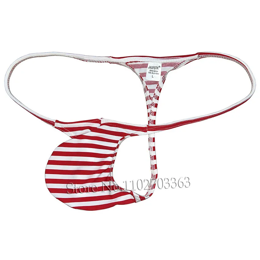 Men's Enhancing Pouch Beachwear T-back G-Strings Thongs Slip Bulge Beach Underwear Print Swimwear