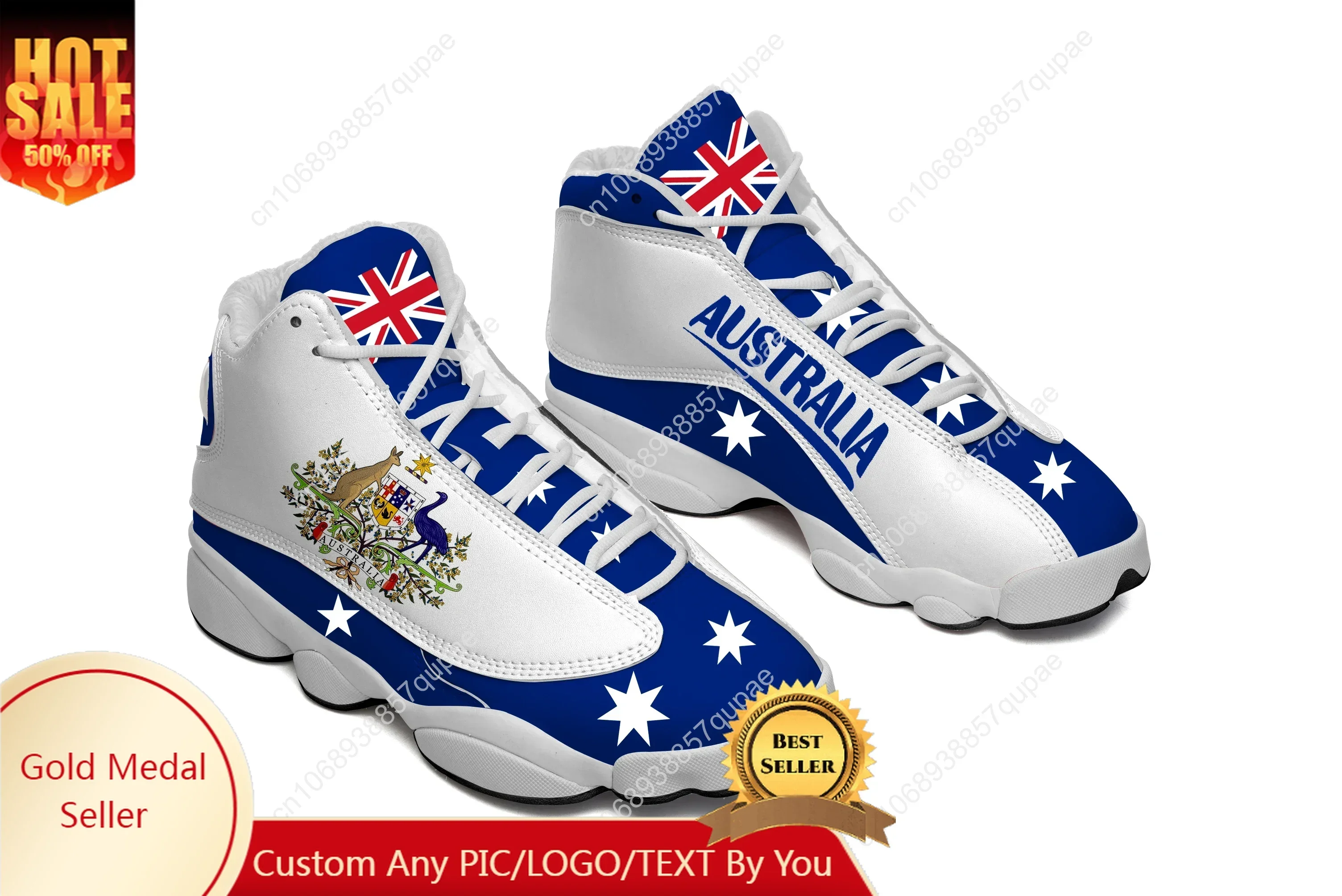 

Dropshipping Print On Demand Oceania Australia New Zealand Flag Custom Print Basketball Sneaker Shoes