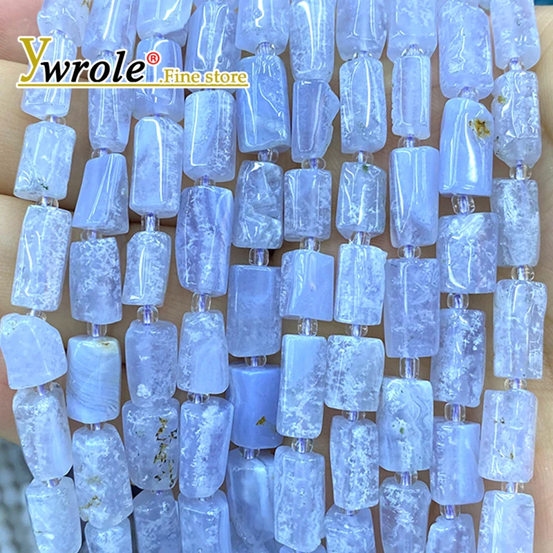 

Необработанная руда, натуральный драгоценный камень, синий кружевной агат, нерегулярные цилиндрические бусины-разделители для изготовления ювелирных изделий, браслет «сделай сам», подвески, аксессуары