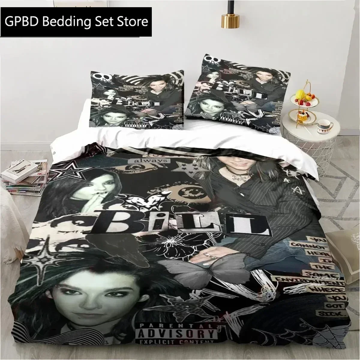 

3D Tokio Hotel Bedding Set Boys Girls Twin Queen King Size Duvet Cover Pillowcase Bed boys Adult Home Textileextile