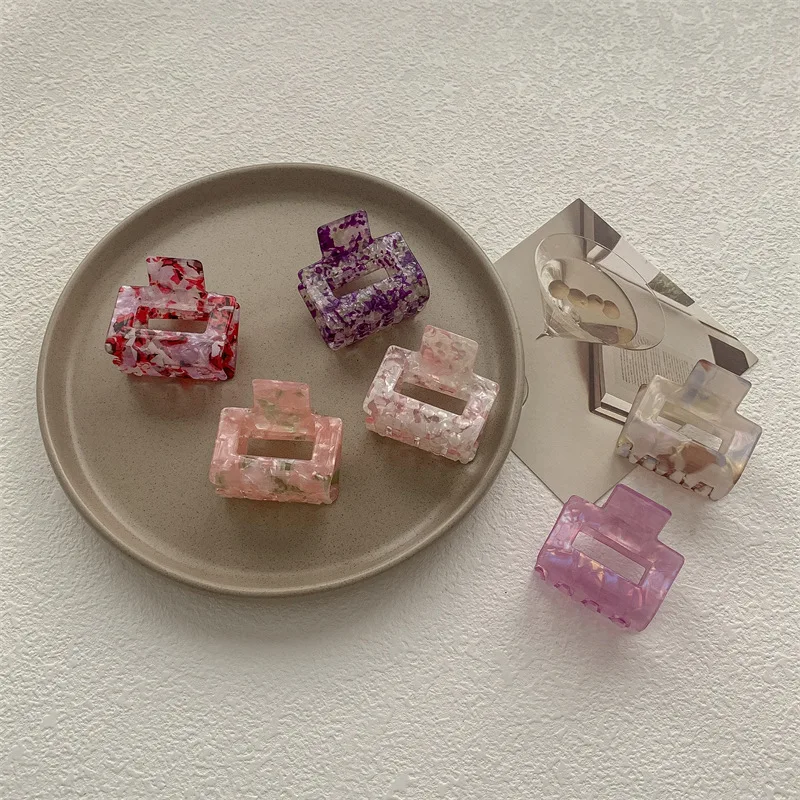 Vintage Square Hair Clip Fashion Print Hair Claw Clips Hairpin Crab Barrette Headband Clips Ornament Hair Accessories for Women