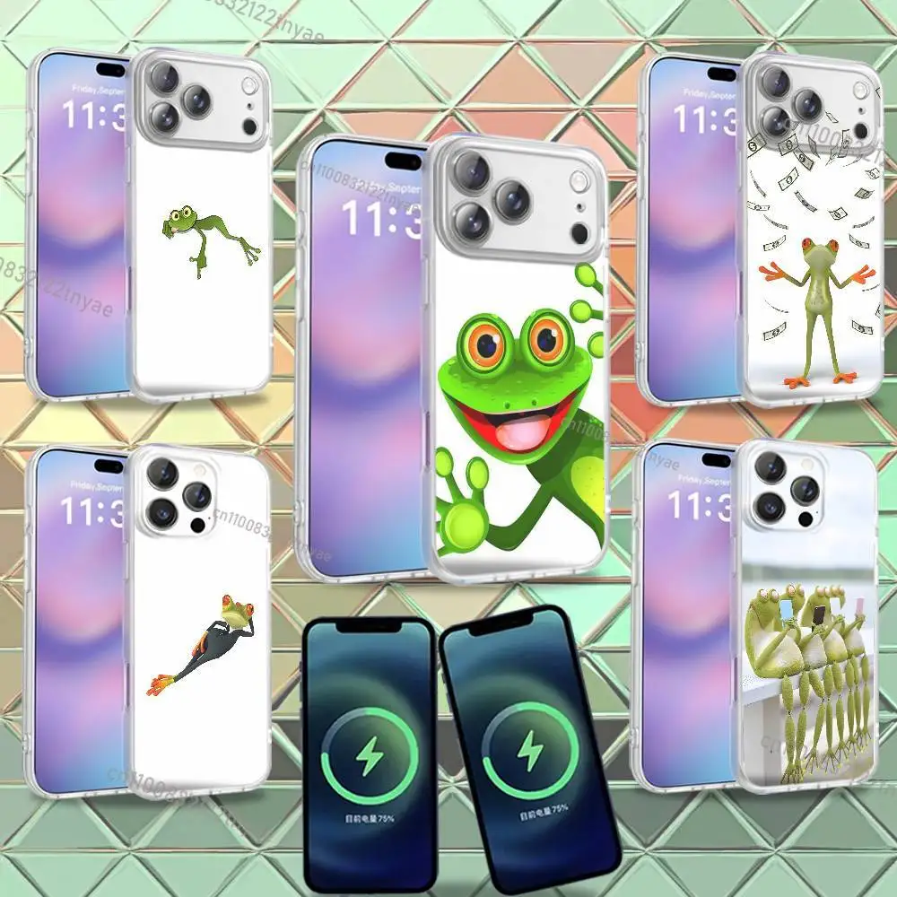 

Cute Funny Frog Phone Case For iPhone 16,14,11,17,13,15,12,Air,Plus,Pro,Max,E,Mini Frosted for MagSafe Magnetic Wireless