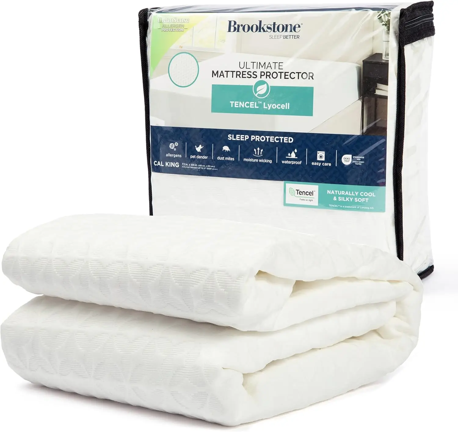 

Ultimate Tencel Blend Mattr Protector With Cleansense Technology - Mattr Cover Protector For Comfort & Protection, Polyester