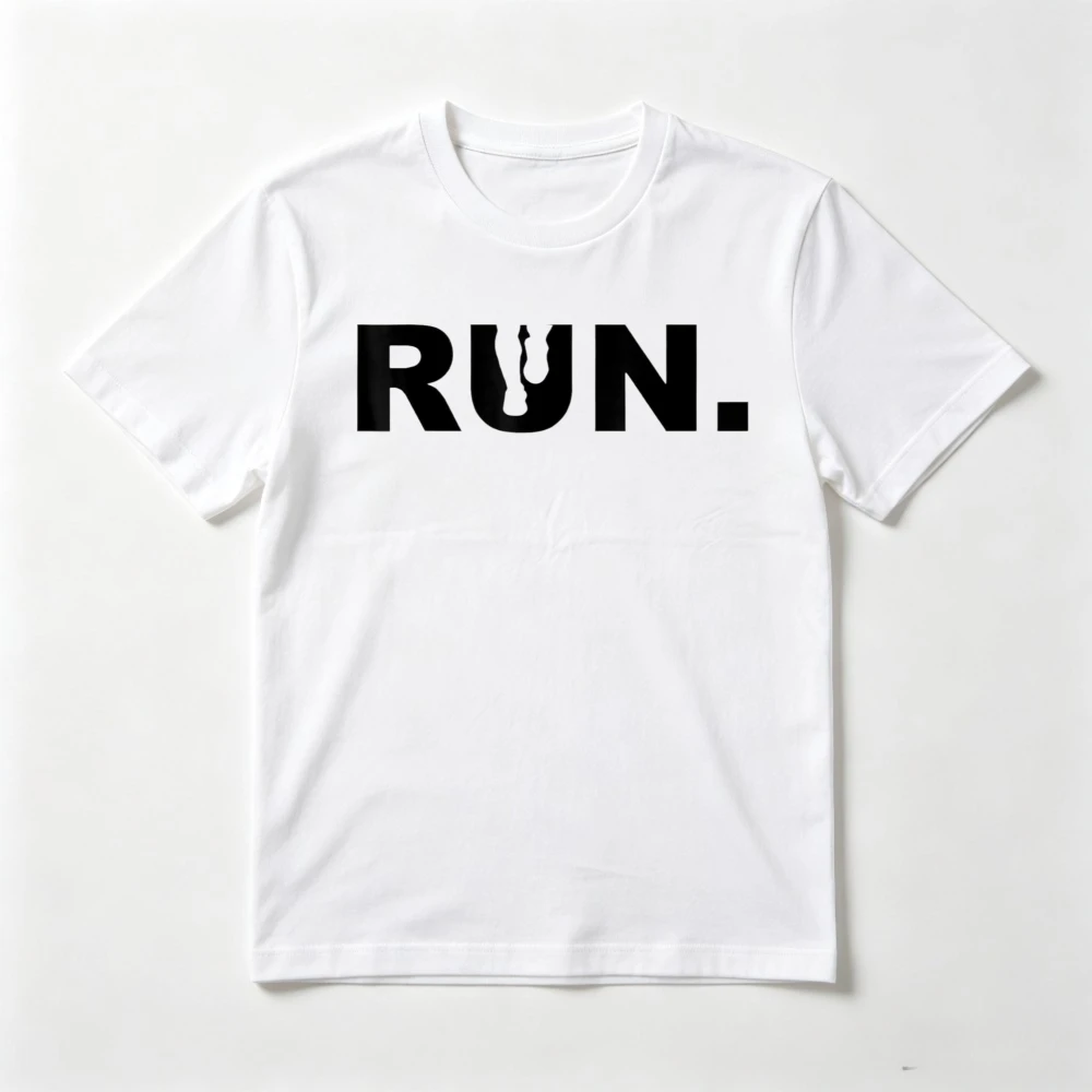 Minimalism Style Funny Runner Run Sports Lover T-Shirt Short Sleeve Tee Summer Daily Men Women Casual Fashion Loose T-Shirt