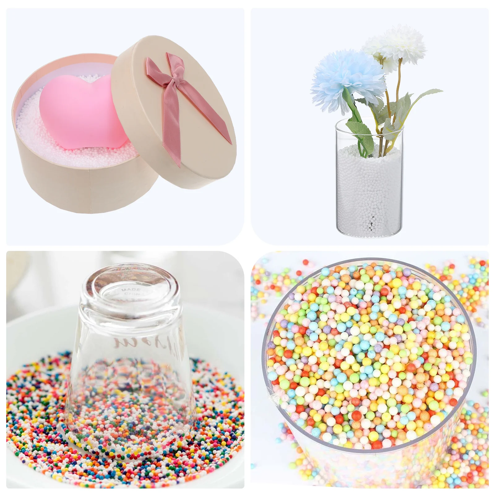 

60000Pcs 2.5-3.5mm White Foam Granules Smooth DIY Craft Balls for Floral Arrangements Children Creative Activities Decor
