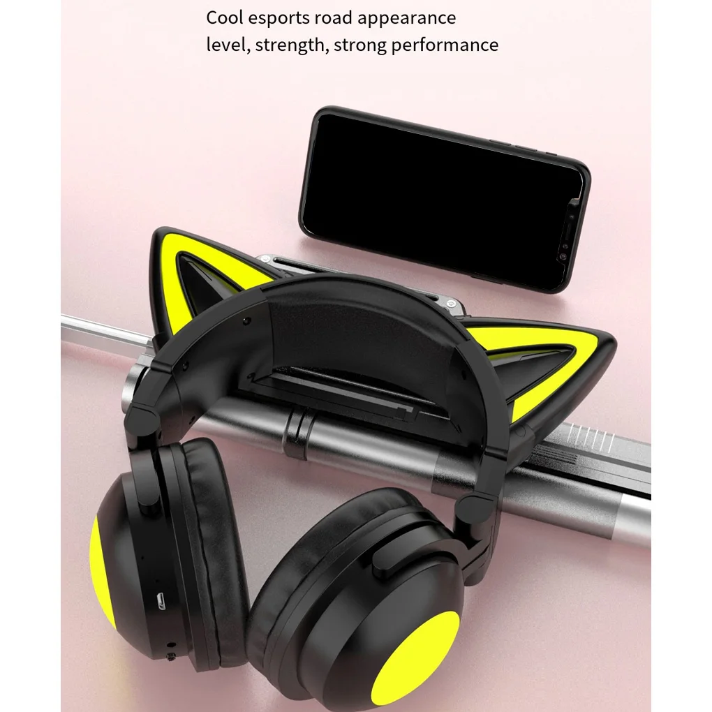 Fone de ouvido dobrável sem fio, azul, música, jogos auriculares, laptop