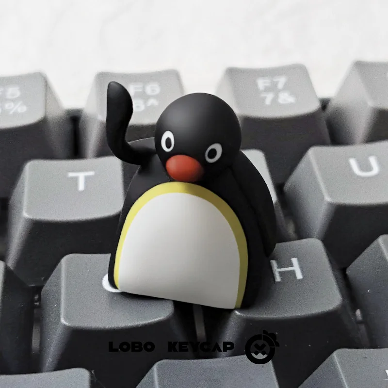 PINGU Penguin Personalized Keycap Single Cute Resin Creativity Customized Replacement of ESC Gift with Mechanical Keyboard Cap
