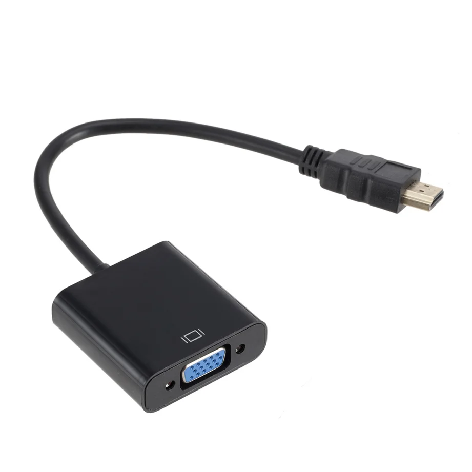 1080P HD Cable HDMI-compatible to VGA Adapter HDMI Video Audio Adapter Male To Famale Converter Digital to Analog for PC Laptops