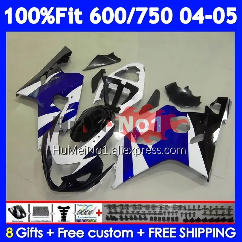 OEM Body For SUZUKI GSXR 750 600 CC K4 GSX-R600 103No.37 GSXR-750 White blue GSXR600 GSXR750 04 05 2004 2005 Injection Fairing