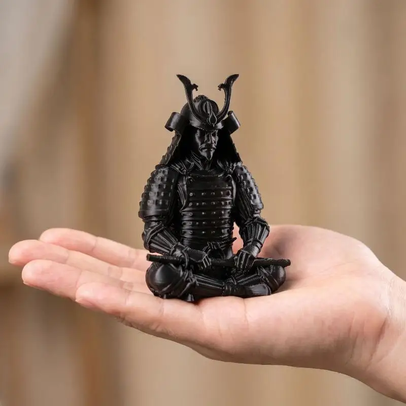 Mini Japanese Samurai Figurine 3D Printed Sitting Posture Bushido Warrior Statue Desktop Ornament Tea Tray Study Shelf Decor