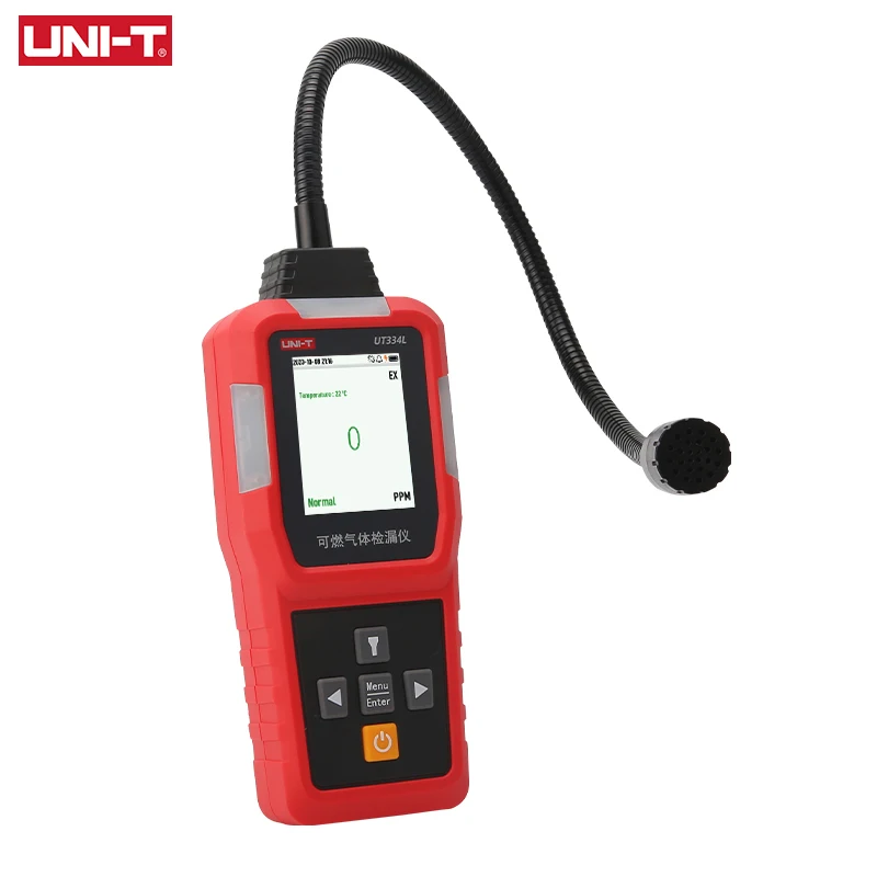 UNI-T UT334L Gas Detector Combustible Gas Leakage Detector Sound Light Vibration Alarm Handheld With LED flashlight