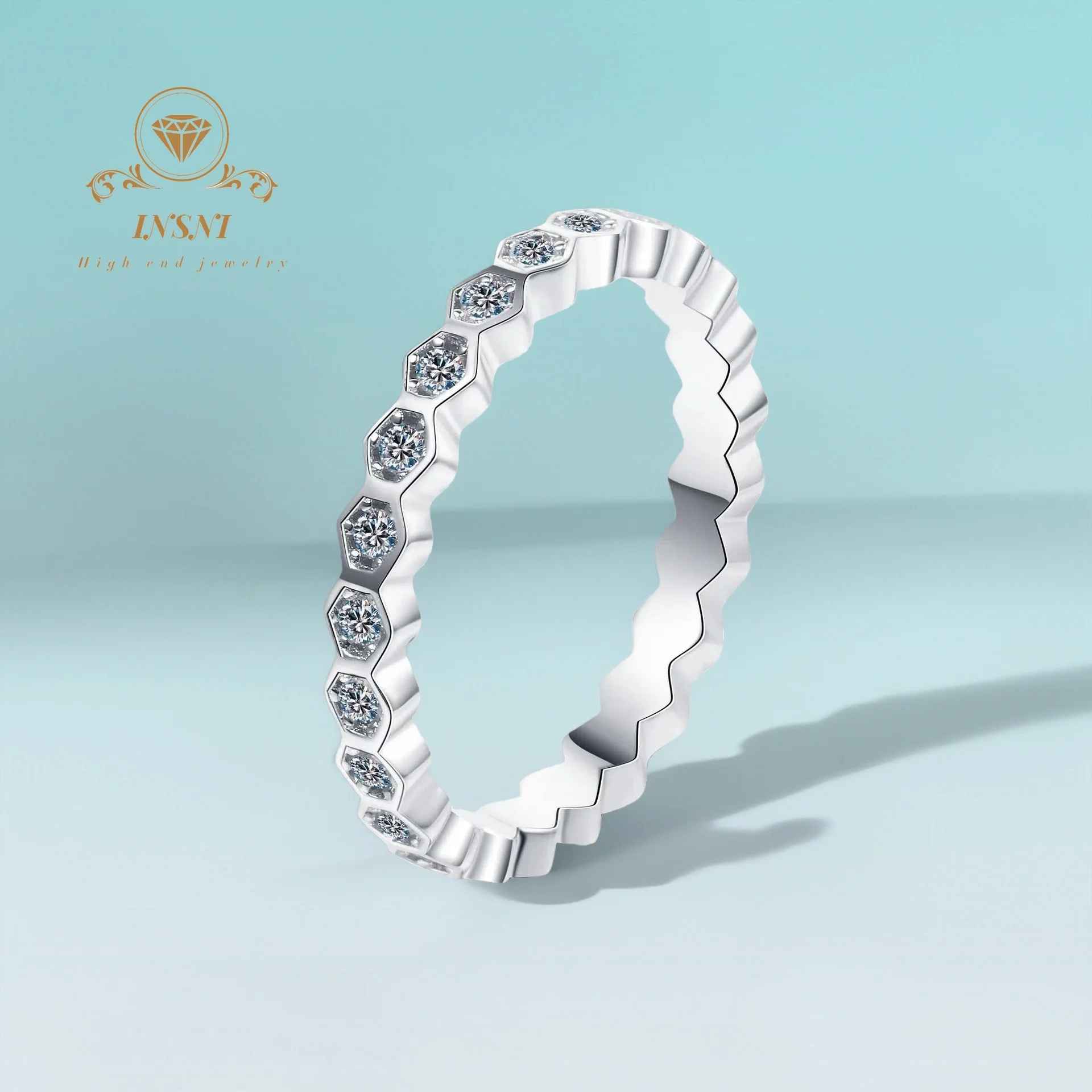 

Серебряное кольцо 925 пробы с покрытием из золота PT950, инкрустированное муассанитом и имитацией бриллиантов, сертифицированное, для помолвки/свадьбы