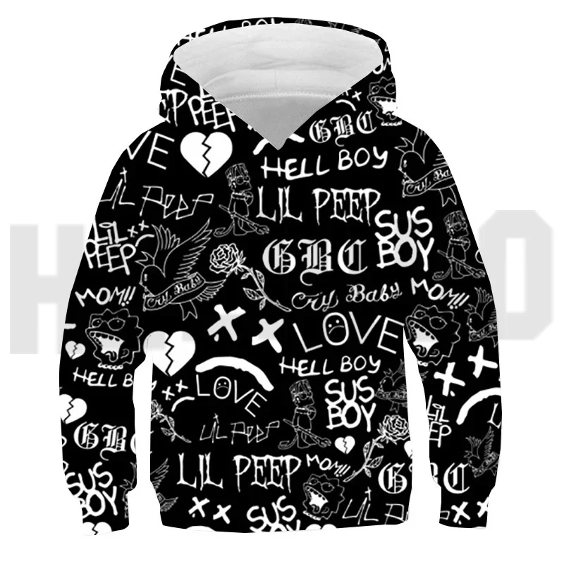 

Hot Rapper Lil Peep 3D Hoodie Kids Anime Clothes Casual Fashion Long Sleeve Teens Girls Harajuku Lil Peep Pullovers Sweatshirts