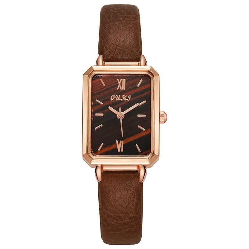 Montre carrée vintage pour femme, bracelet en cuir, ceinture, montre-bracelet, adaptée aux cadeaux, élégante, décontractée, numérique