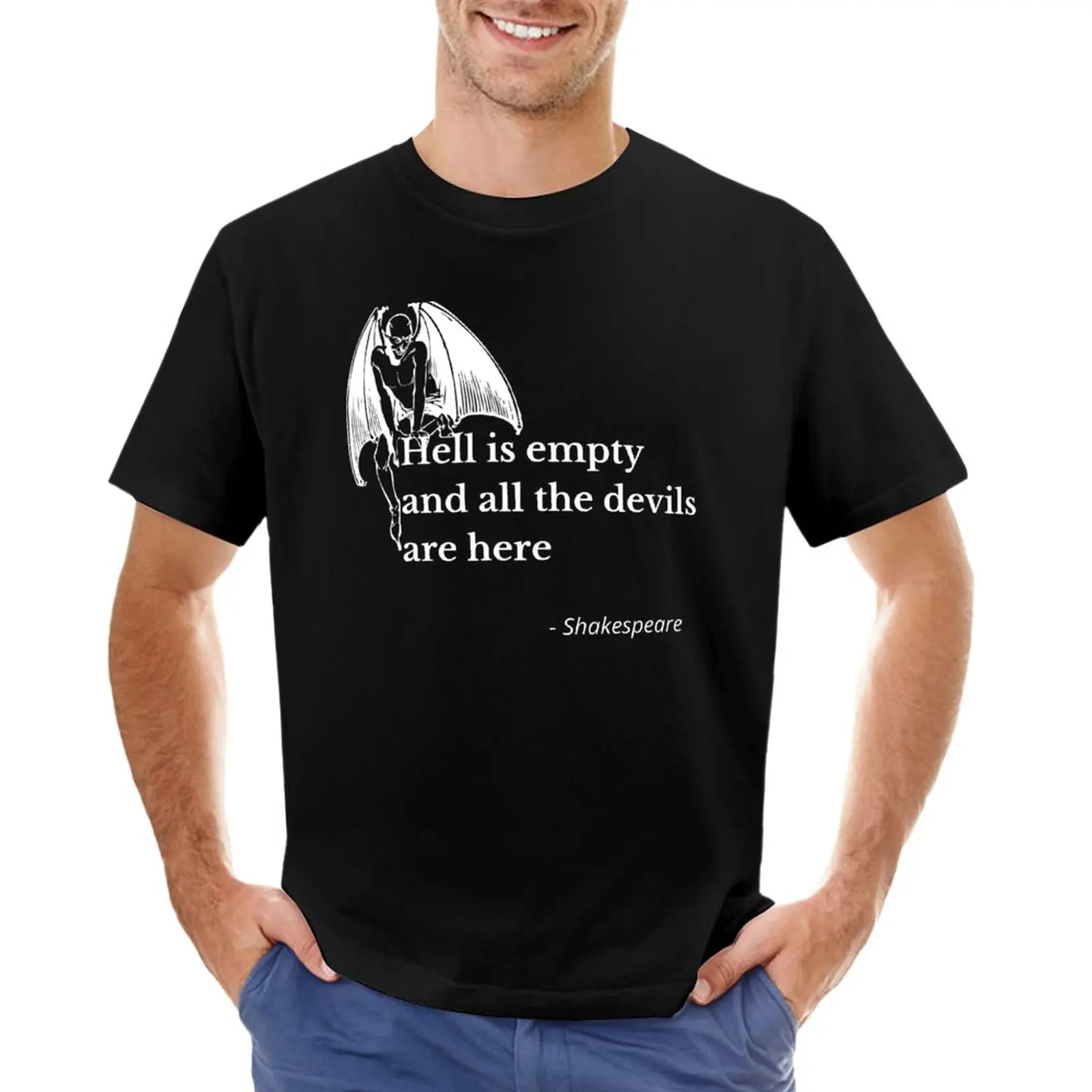 

Hell Is Empty and All The Devils Are Here - Shakespeare - The Tempest T-Shirt blacks plus size tops men t shirt