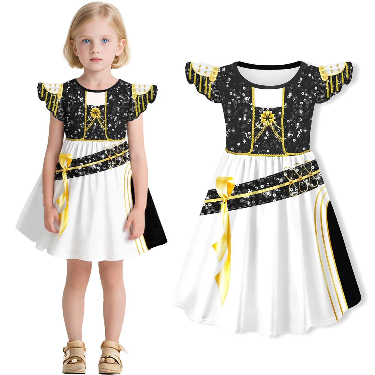 

Kids Hip-Pop Demon Zoey Cosplay Dresses Girls Halloween Cosplay Rumi Mira Fashion Printed Costume Singer Carnival Party Dress