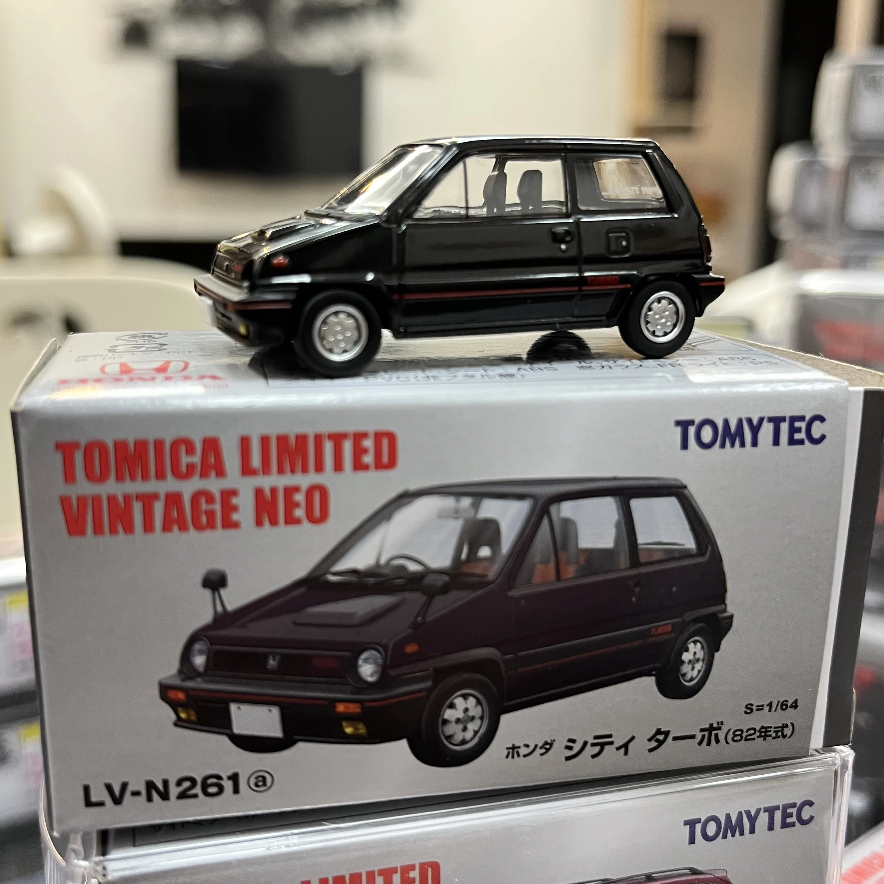 Modelo de liga conversível Tomica, Honda City, azul, preto, TLV LV-262a, 261a, N261b, 1:64