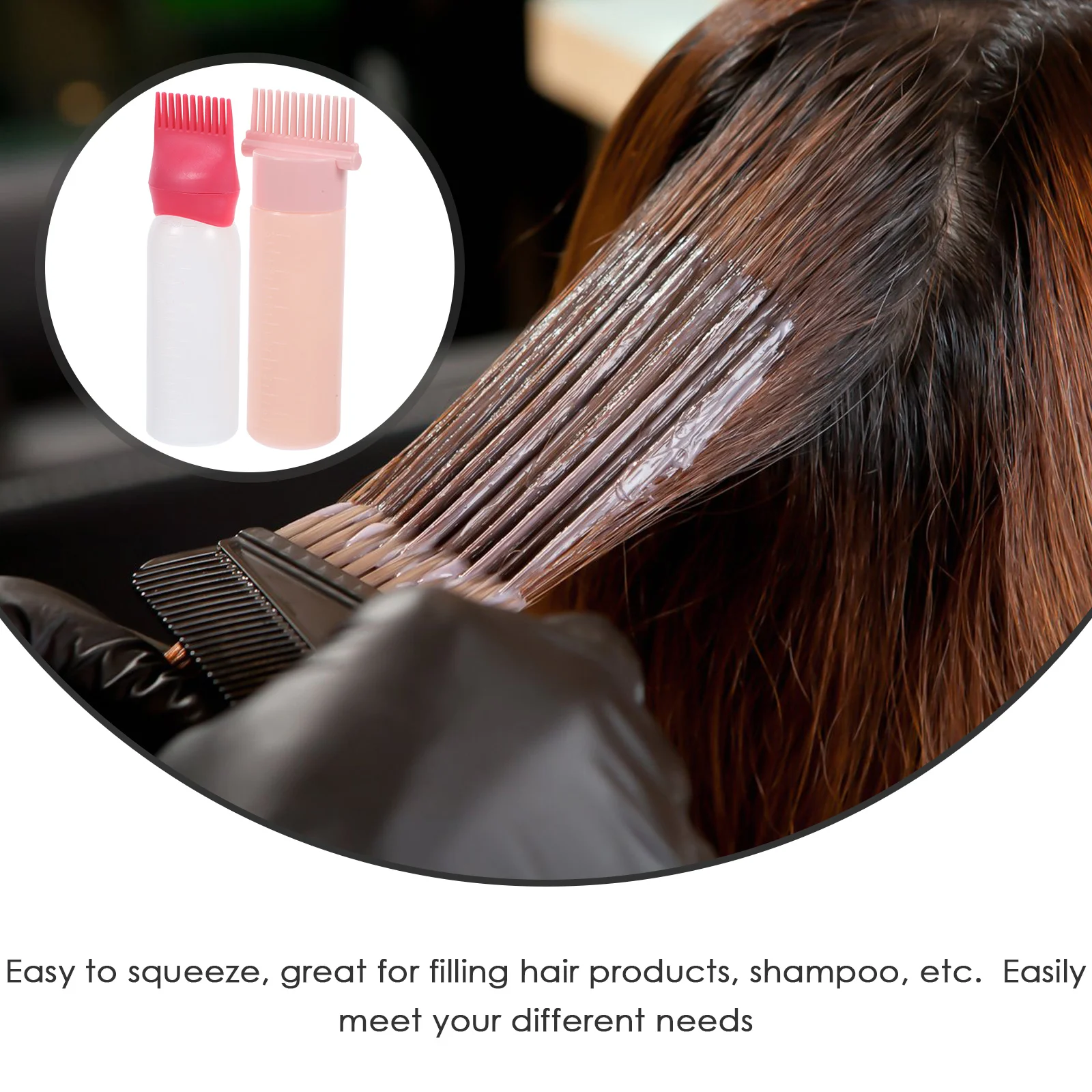 

2pcs Root Comb Bottle Dyeing Tools Comb For Coloring Hair Oil Applicator Bottle Scalp Oil Dispenser Hair Dye Applicator Bottles