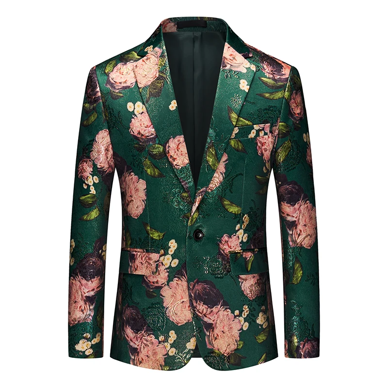 Silver Sequin Suit Jacket Men\'s, Fashion Slim Dress Coat, Wedding Party Print Jaqueta Gold Green Blue Terno Masculino M-5XL 6XL