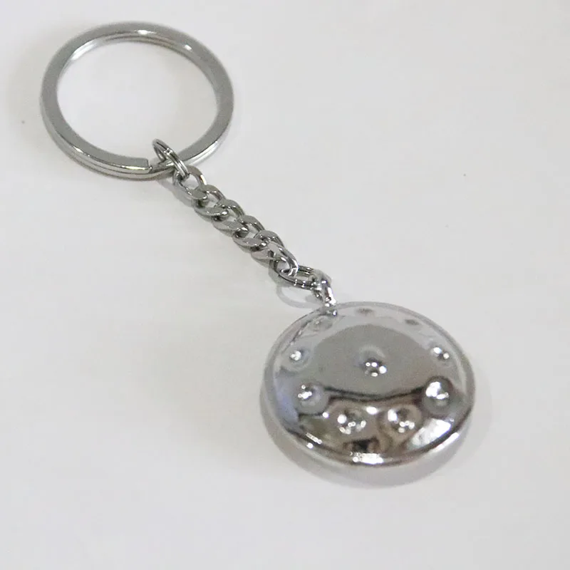 1pc Funny 3D Handpan Pendant Women Men Hand Disc Musical Instrument Shape Stainless Steel Keychain DIY Key Chains For Men Women